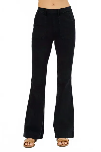 Judy Blue High Waist Pull On Trouser Jeans In Black