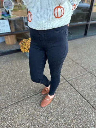 Judy Blue High Waist Pull-on Skinny Jeans In Black In Blue