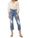 Judy Blue High Waist Release Hem Ankle Straight Jeans In Denim In Multi