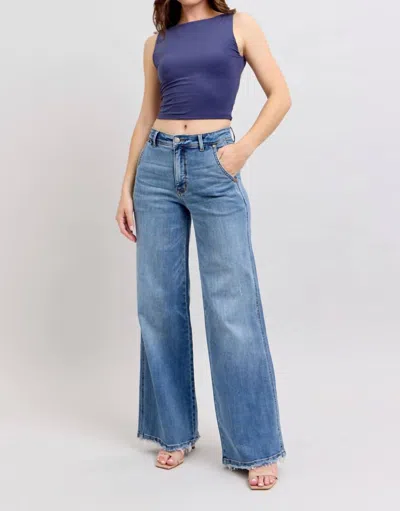 Judy Blue High Waist Retro Wide Fit Jeans In Blue