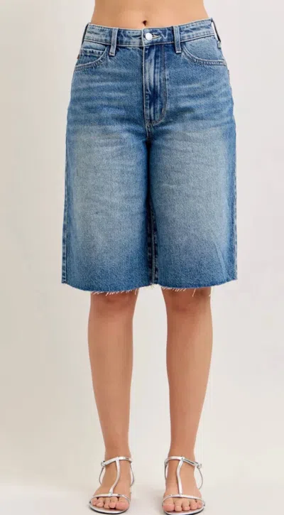 Judy Blue High Waist Rigid Magic Jorts In Medium Wash In Blue