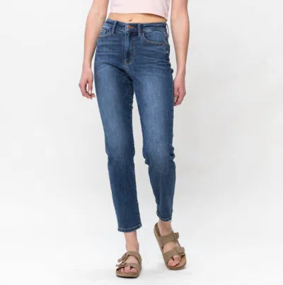 Judy Blue High Waist Shield Back Pocket Slim Fit Jeans In Medium Wash In Blue