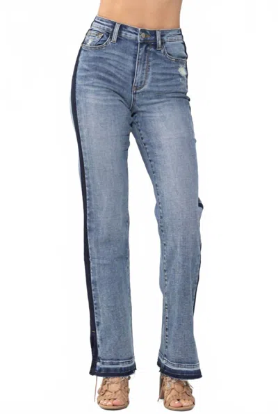 Judy Blue High Waist Side Detail Straight Jean In Blue