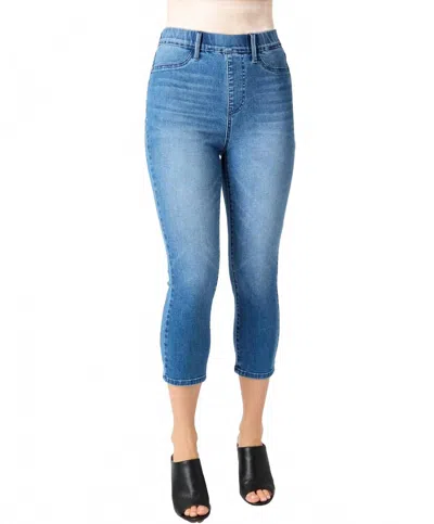 Judy Blue High Waist Skinny Fit Pull On Capri In Denim In Blue
