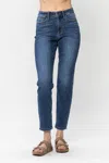 Judy Blue Buttery Soft Shield Back Pocket Stretch Slim Fit Jeans In Dark Wash In Blue