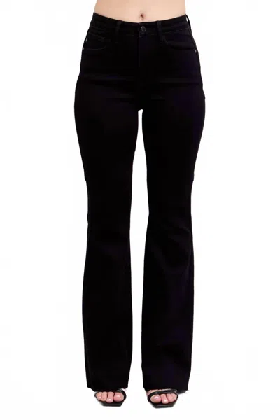 Judy Blue High Waist Star Seam Detail Flare Jeans In Black