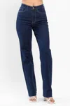Judy Blue Mid Rise Straight Leg In Blue In Black