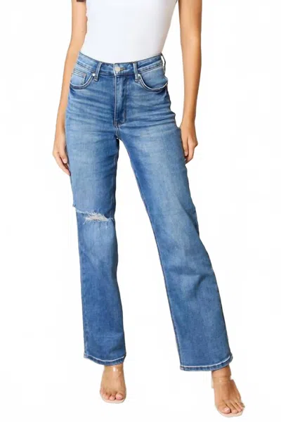 Judy Blue High Waist Straight Leg Jeans In Denim In Blue