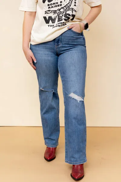 Judy Blue High Waist Straight Leg Jeans In Light Wash