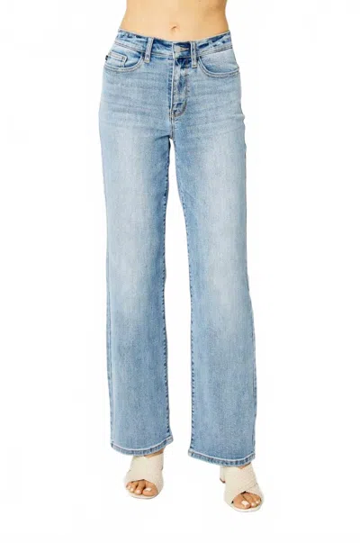 Judy Blue High Waist Straight Leg Jeans In Light Wash In Blue