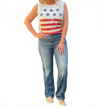 Judy Blue High Waist Straight Up Jeans In Mid Wash In Blue