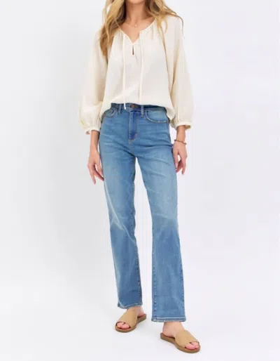 Judy Blue High Waist Straight Vintage Jeans In Medium Wash