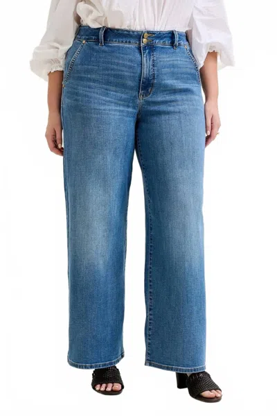 Judy Blue High Waist Trouser Column Jeans In Medium Wash In Multi