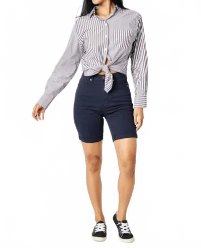 Judy Blue High Waist Tummy Control Bermuda Shorts In Navy In Blue