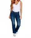 Judy Blue High Rise Release Hem Straight Jeans In Medium Wash In Blue