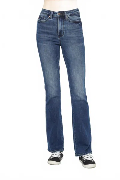 Judy Blue High Waist Tummy Control Bootcut Jeans In Dark Stone Wash In Brown