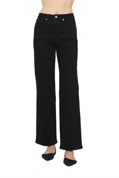 Judy Blue High Waist Tummy Control Classic Straight Denim Jeans In Black