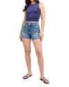 Judy Blue High Waist Tummy Control Double Button Cool Denim Short In Blue