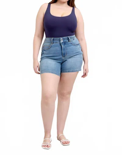 Judy Blue High Waist Tummy Control Double Waistband Shorts In Blue