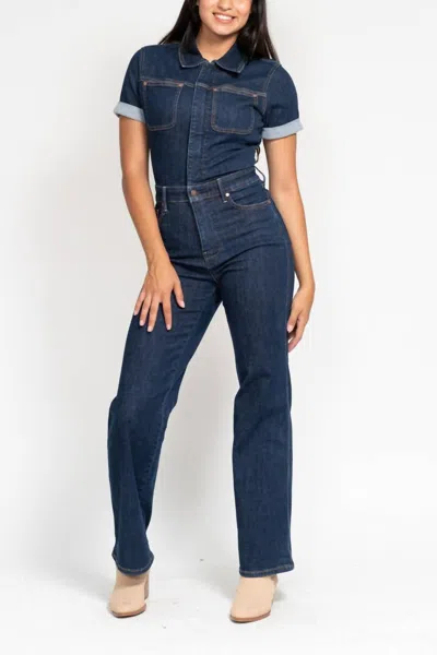 Judy Blue High Waist Tummy Control Jumpsuit In Dark Wash Denim In Blue