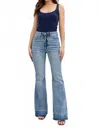 Judy Blue High Waist Tummy Control Release Hem Flare Jeans In Blue In Blue