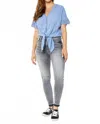 Judy Blue High Waist Tummy Control Release Hem Skinny Jeans In Denim In Multi