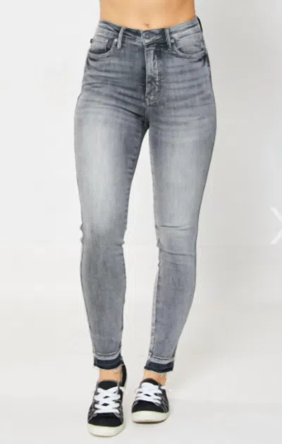 Judy Blue High Waist Tummy Control Skinny Jeans In Grey In Blue