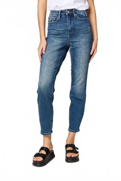 Judy Blue High Waist Tummy Control Slim Jeans In Dark In Blue