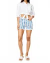 Judy Blue High Waist Usa Star Fray Hem Shorts In Multi In White