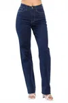 Judy Blue Mid Rise Straight Leg In Blue In Black