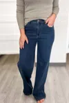 JUDY BLUE HIGH WAIST VINTAGE WIDE LEG JEANS IN MEDIUM WASH