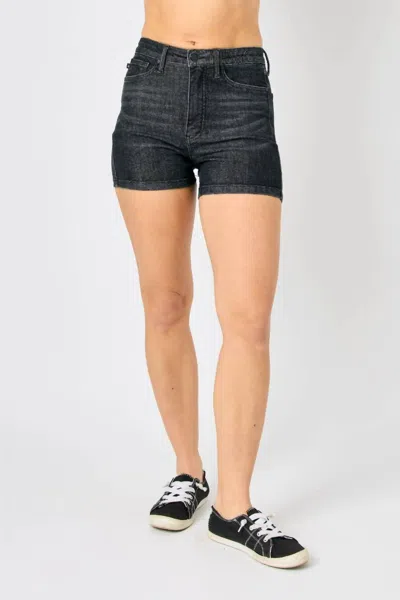 Judy Blue High Waist Washed Shorts In Black