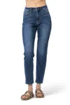 Judy Blue Buttery Soft Shield Back Pocket Stretch Slim Fit Jeans In Dark Wash In Blue