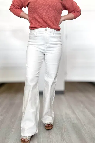 Judy Blue High Waist Wide Leg Jeans In White