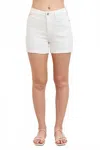 Judy Blue High Waist Yoke And Rainbow Stitch Detail Denim Short In White In White