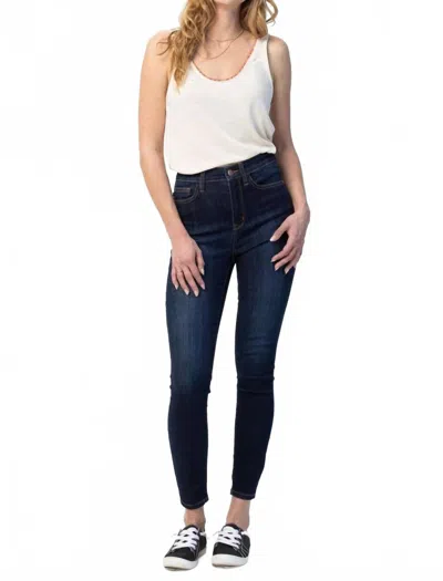 Judy Blue High Waist Yoke Seam Skinny Jeans In Denim In Multi