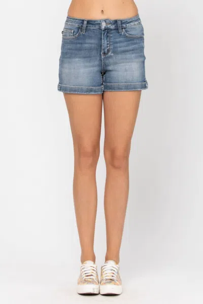 Judy Blue High Waisted 1" Hem Shorts In Medium Wash In Multi