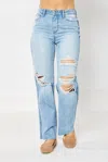 Judy Blue High Waisted 90s Straight Jeans In Light Wash