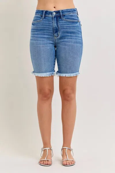 Judy Blue High Waisted Bermuda Shorts In Medium Wash In Blue