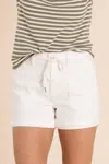 Judy Blue High Waist Cuffed Jogger Denim Short In White In White