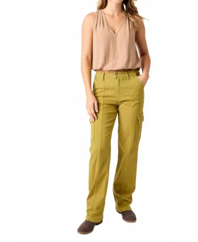 Judy Blue High Waisted Garment Dyed Straight Cargo Pants In Matcha Green