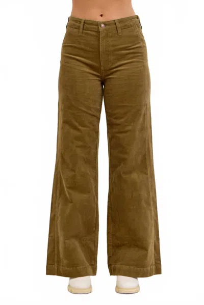 Judy Blue High Waisted Retro Wide Leg Pant In Olive In Brown