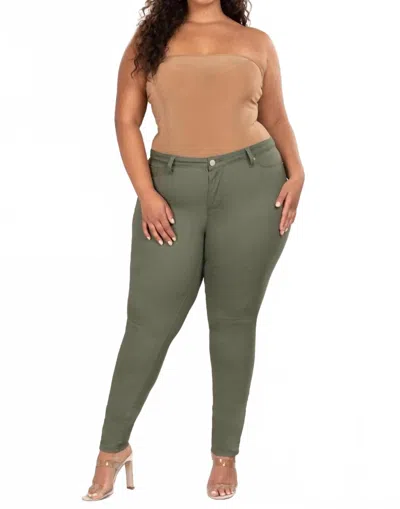 Judy Blue High Waisted Skinny Jeans - Plus In Olive In Green