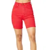 Judy Blue High Waist Tummy Control Denim Short In Red Bermuda In Red