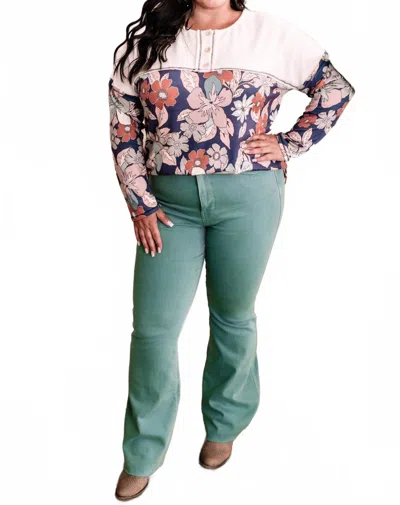 Judy Blue High Waisted Tummy Control Flare Jeans In Topaz In Yellow