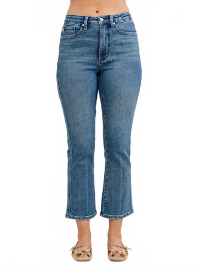 Judy Blue High Waisted Tummy Control Kick Flare Jeans In Blue
