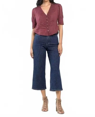 Judy Blue High Waisted Tummy Control Tailored Crop Wide Leg Jean In Blue
