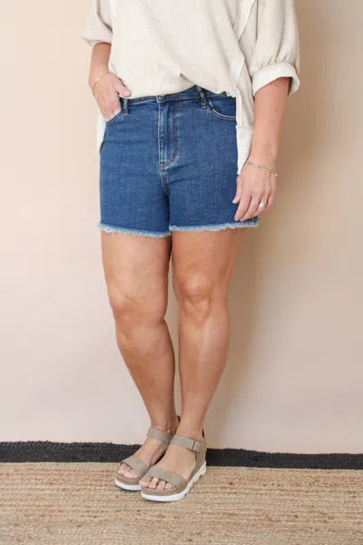 Judy Blue High Waisted Vintage Denim Shorts In Medium Wash