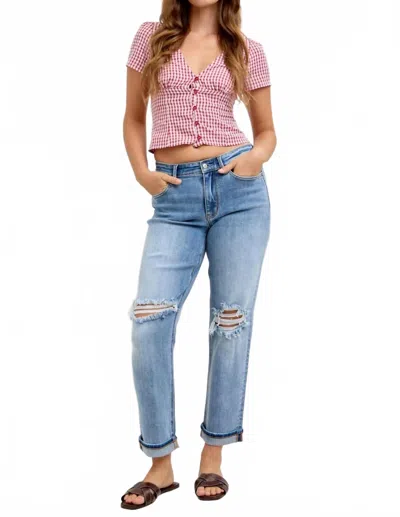 Judy Blue Hollis Boyfriend Jeans In Blue