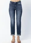 Judy Blue Mid Rise Slim Fit Jeans In Dark Wash In Blue